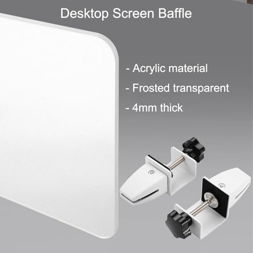 Portable Frosted Acrylic Desk Dividers for Office PrivacyAcoustic Partitions Workspaces Privacy Panels to Enhance Focus and Productivity - size: 80x30cm/31x12in