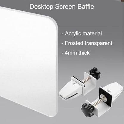 Portable Acrylic Desk Dividers for Office PrivacyAcoustic Partitions Frosted Privacy Screens Workstations Effective Noise Reduction Stylish Workspace Solutions - size: 100x30cm/39x12in