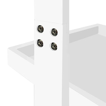 5 Tier Wall-Leaning Ladder Bookshelf, White, 70 Inches | Modern, Storage Rack, Organizer - color: White