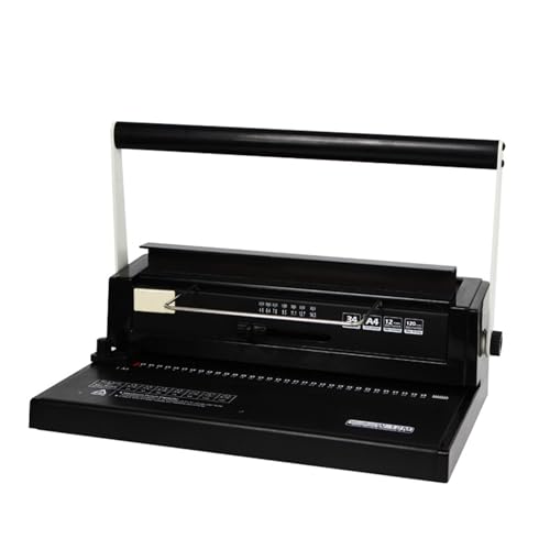 Binding Machine, Ring Binding Machine 34 Hole Loose Leaf Iron Ring Punching Machine Double Coil Manual Wire Binding Machine