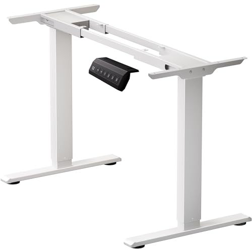 Dual Motor Electric Standing Desk Frame, Height Adjustable Table Legs for Max 44″ x 70.8″ Desktop with 330lbs Capacity, Ergonomic Sit Stand Up Desk Base for Home Office, White Frame Only