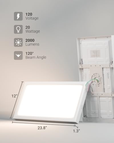 Sunco 10 Pack 1x2 LED Flat Panel Lights 3CCT Selectable, 16-20W, Dimmable | 2000LM, Selectable Wattage 16W/18W/20W, CCT 3500K/4000K/5000K, Office and Drop Ceiling Lighting Troffer Replacement - size: 1x2