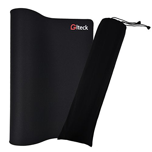 Large Mouse Pad, Gaming Mouse Mat, GLTECK XXXL Extended Large Size Mousepad, 36"" x16.5 Non-Slip Rubber Big Mouse Pad with Carrying Bag - color: Black, size: 16.5" x 36"
