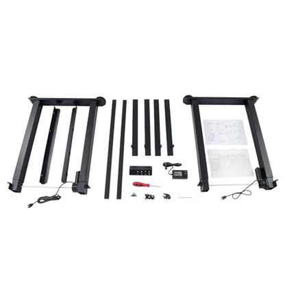 4-Leg Standing Desk Frame,Dual Motor Adjustable Desk Rack Frame with LED Display,Electric Adjustable Legs Compatible Desktop Size 37.4″-62.99″ for Home Office, Frame Only Load Capacity 220.46lbs