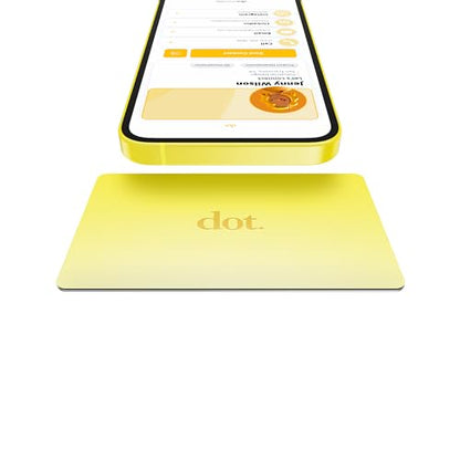 dot. Card Metal - Digital Business Card - Tap Compatible with iPhone & Android (Yellow) - color: Yellow