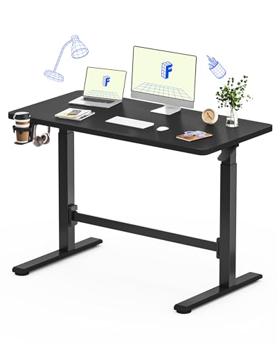 FLEXISPOT H7 Plus Mobile Standing Desk, Pneumatic Adjustable,One-Piece 48" - color: Black, size: 48"