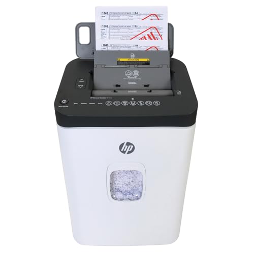 HP - Micro Cut Paper Shredder, 12-Sheet Manual, 150-Sheet Auto Feed | Micro Cut High Security Shredding, Auto Feed And Manual Capacity, Continuous Performance, Large Capacity, Rolling Casters - size: 150 Sheet