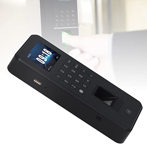 Fingerprint Time Clock, Fingerprint ID Card Password Time Attendance Machine, Office Time Card Machine Automatic Punch, 2.4in Screen Voice Prompt