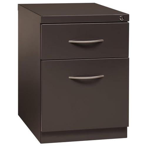 Hirsh 20" D Mobile Pedestal File 2-Drawer Box/File with Arch Pull in Charcoal - color: Charcoal