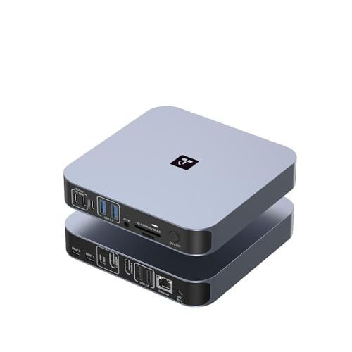 TobenONE 18-in-2 Docking Station Dual 4K Monitor for MacBook M5/M4 Pro/Max | Plug and Play Macbook Dock with HDMI&USB-C,150W Adapter, 10Gbps/PD 30W, 2.5G Ethernet, Solid & Sleek for Edit, Remote Office