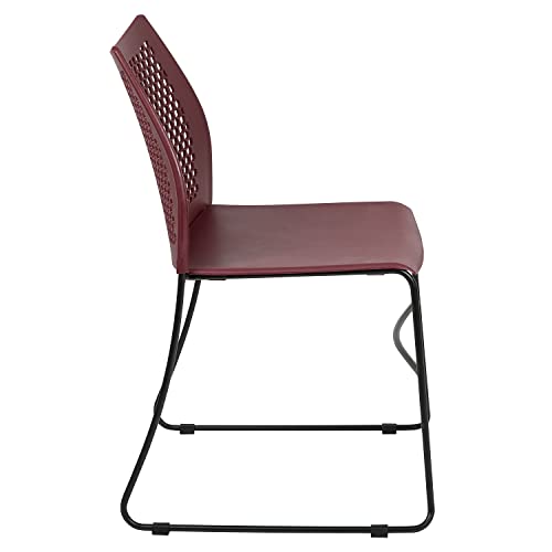 Flash Furniture Hercules Stack Chair with Air-Vent Back, Burgundy | Sled Base, Powder Coated, 661 LBS. Weight Capacity - color: Burgundy, size: Set of 1