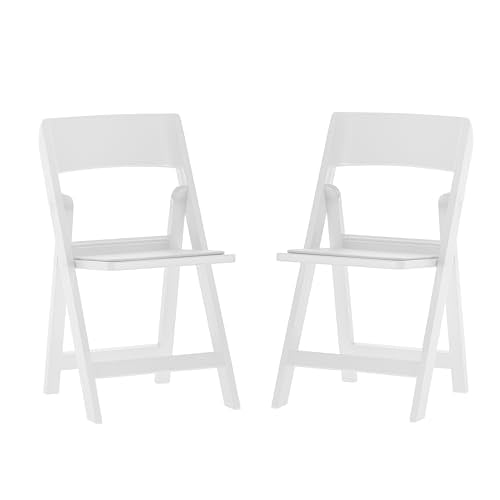 Flash Furniture Hercules Vinyl Indoor/Outdoor Folding Chair, White, 2-Pack - color: White, size: Set of 2, style: Modern