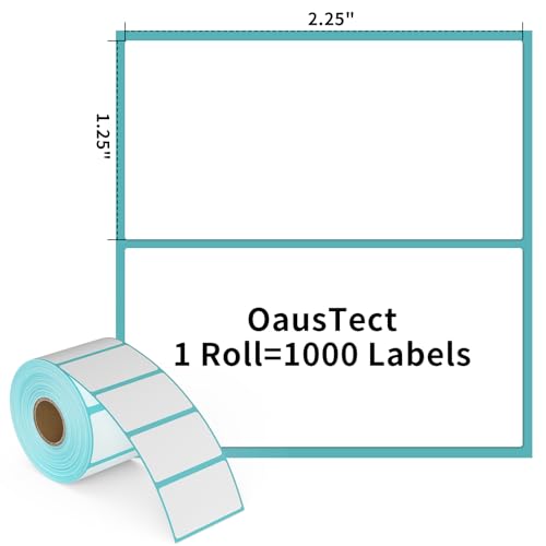 OausTect 2.25 x 1.25 Thermal Labels,12 Rolls Barcode Labels, Thermal Printer UPC Sticker, Self-Adhesive Address Sticker Shipping Labels Direct Thermal Label Stickers (1000 Labels/Roll) - size: 2.25" x 1.25" | Blue, style: 12 Rolls