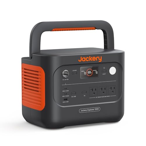 Jackery Explorer 1000 v2 Portable Power Station,1070Wh,1500W | 1 Hr Fast Charge, LiFePO4 Battery, 100W USB-C Output, Solar Generator for Camping, Emergency, RV (Solar Panel Optional) - style: E1000v2