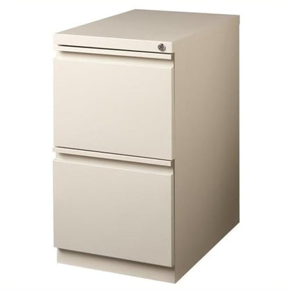 Hirsh Industries Scranton & Co 20" 2-Drawer Metal Mobile Pedestal Filing Cabinet, Beige Finish, 27.75" H, Hidden Casters, Letter-Size File Compatibility, Lockable, Commercial Grade Office Furniture - color: Beige