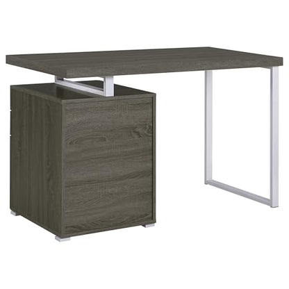 Coaster Brennan 47-Inch Rectangular 3-Drawer Desk, Weathered Grey 800520 - color: Weathered Grey