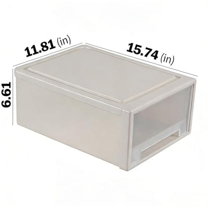 4-Tier Plastic Drawer Tower, 18 Quart Storage Organizer Unit Bin | Stackable Container Drawers for Bedroom, Bathroom, Office, Lightweight, Easy-Clean, Space-Saving Storage - size: 18 Quart