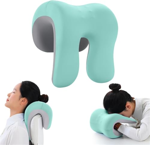 Neck Support Pillow Headrest Attachment for Office Chair,Memory Foam Ergonomic Pillow with Washable Cover,Multipurpose for Desk Napping/Travel,Universal Fit (Green) - color: Green