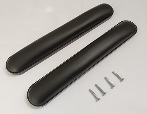 Universal 14” Full Arm Pad,Universal Duty Full Length (14") Wheelchair and Transport Chair Arm Pads w/Hardware, Replacement Vinyl Arm Pad Parts, Compatible with All Brands(1Pair,Black)