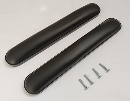 Universal 14” Full Arm Pad,Universal Duty Full Length (14") Wheelchair and Transport Chair Arm Pads w/Hardware, Replacement Vinyl Arm Pad Parts, Compatible with All Brands(1Pair,Black)