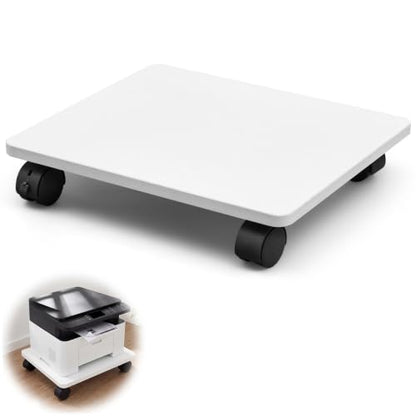 Beeveer 2 Pcs White Under Desk Printer Stand 15.8 x 13.8 x 3.2 Inches - color: White, size: 15.8 x 13.8 x 3.2 Inches