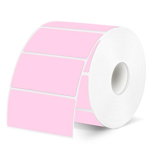 2x1 Inch Thermal Labels, Pink Thermal Printer Stickers, Waterproof Self-Adhesive Shipping Label Printer Sticker for Barcode, Name, Address, 300 Labels/Roll - color: Pink, size: 1*2 inch/1 roll