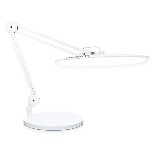 Neatfi LED Desk Lamp with Base, 2200 Lumens, 24W, 20-Inch Wide Head (White) - color: White, size: Non-CCT with Base