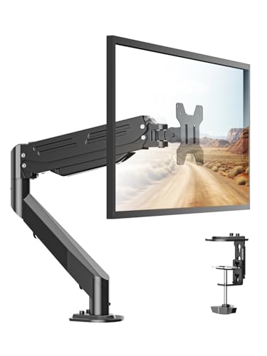 Bracwiser Monitor Mount 17-35 Inch Adjustable Gas Spring Desk Mount Stand Hold up to 24.25lbs with Clamp/Grommet Mounting Base (MD82) - size: 17-35"