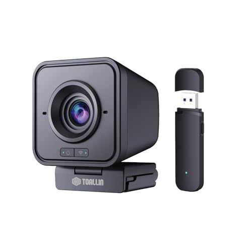 TOALLIN 1080P HD Wireless Webcam for PC, Built-in Noise-Canceling Mic | Wireless Computer Camera for Video Conferencing, Live Streaming and Online Video Calls