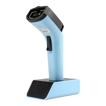 NETUM 1D Barcode Scanner, Wireless Bluetooth with Cradle, DS5000-Blue - color: Blue
