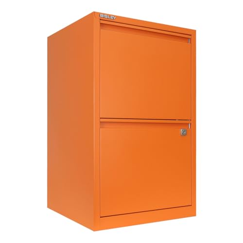 2-Drawer Flush Front Vertical File Cabinet - Orange, by Bisley - color: Bisley Orange, size: 2 Drawer