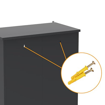 KEIKI 73'' H Metal Tool Storage Cabinet, Garage Storage Cabinet with Doors & Adjustable Shelves & Ample Storage Space for Garage, Home, Office, Utility Room