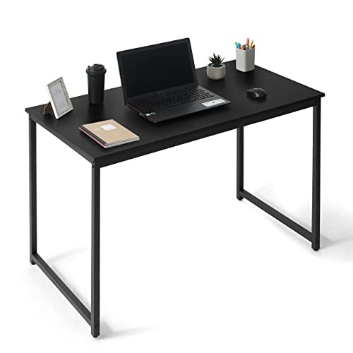 CAPHAUS 47 Inch Modern Computer Desk for Home Office, Gaming & Small Spaces - Compact Black Writing Desk, Easy Assembly, 220 lbs, P2 Board - size: 47 inch