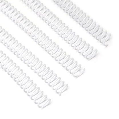 Rayson Plastic Binding Coil, 1/2", 4:1 Pitch, 95 Sheets, White, 100 Pack - size: 1/2" (95 Sheets Capacity)