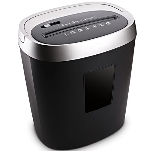 Document Shredder,Up to 5 Sheets,Particle Cut,Auto Feed,High-Performance Motor,High Security Level,Suitable for Data Protection According to Regulation, Black/White (Color : Black)