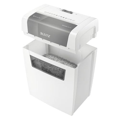 Leitz IQ Paper Shredder, Cross Cut, 6 Sheet, 4 Gallon Bin, P4 Security, Home Office (170001) - style: IQ Home (6 Sheets)