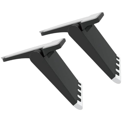 KALLORY 2pcs Portable Laptop Stand Cooling Riser for Notebooks, Foldable Adjustable Black Laptop Rack with Ventilated Support Feet for Desk and Travel Use