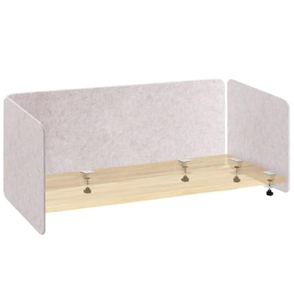 3-Pack Clamp-On Desk Dividers, 24 x 24 and 24 x 48 Inch, Oatmeal - color: Oatmeal, size: 24×24 (2) + 24×48 (1)