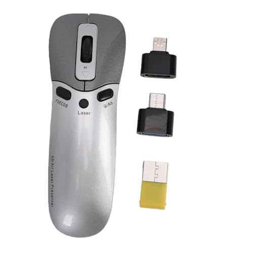 Naroote 2.4G Wireless Presentation Clicker Mouse, Gyroscope Technology Remote Control with Plug and Play USB Interface, for Presentation Remote