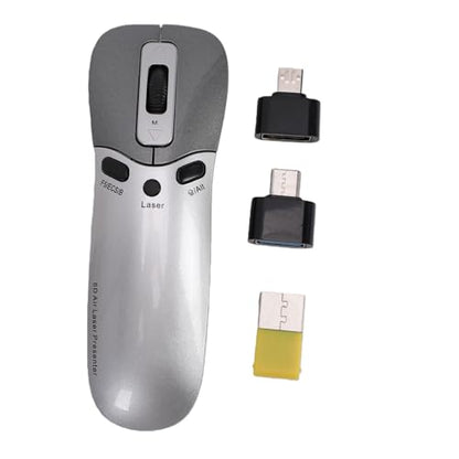Naroote 2.4G Wireless Presentation Clicker Mouse, Gyroscope Technology Remote Control with Plug and Play USB Interface, for Presentation Remote
