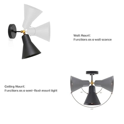 LALUZ Black Wall Sconce with Swing Arm, Adjustable Modern Farmhouse Wall Light with Gold Accent for Bedroom, Kitchen, Bathroom, Bedside Reading - size: 12" W Gold Accent