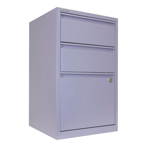 Bisley 3-Drawer Flush Front Vertical File Cabinet - Lilac - color: Lilac, size: 3 Drawer
