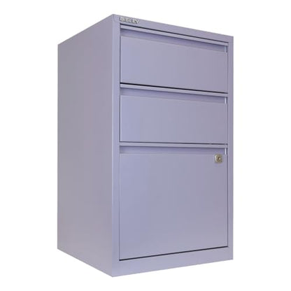 Bisley 3-Drawer Flush Front Vertical File Cabinet - Lilac - color: Lilac, size: 3 Drawer