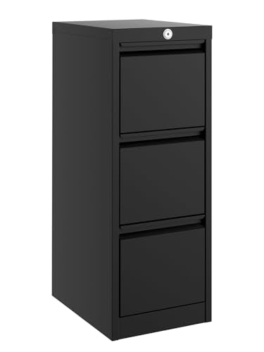 File Cabinet 2-Drawer Lateral with Lock, Metal Office Filing Cabinet for Letter/Legal/a4, Heavy Duty Storage Organizer, Full Extension Drawers, Anti-Tip Safety, Black, Home Office Organization - size: 3-Drawer
