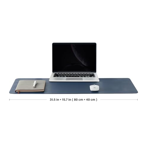 Cork Desk Mat - Dual-Sided Desk Pad for Office and Home - Desk Organization and Accessories - Ideal for Large Mouse Pad and Desk Mats on Top of Desks(Dark Blue,80cmx 40cm) - color: Dark Blue, size: 31.5" x 15.7"