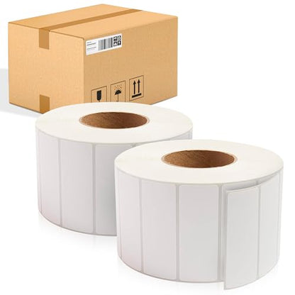 ABC PACK & SUPPLY Thermal Transfer Labels 4 x 1.5 Inch, White Matte Shipping Labels, 3" Core, Perforated, 3760 Labels per Roll, 4 Rolls, Permanent Adhesive, Industrial Printer Compatible - style: 4" x 1.5" / 15040 Pack
