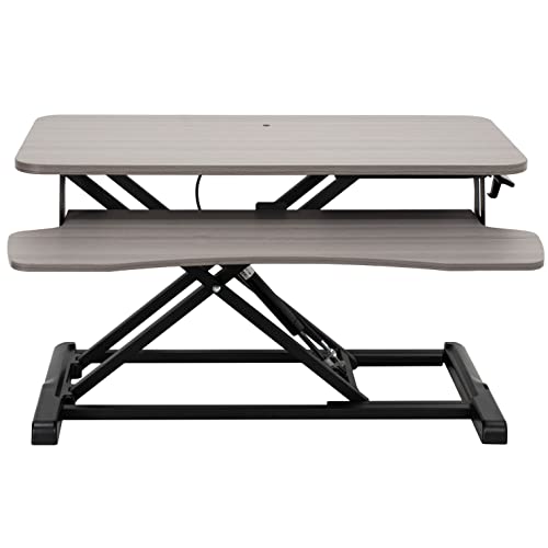 VIVO Dark Gray 32 inch Standing Desk Converter, DESK-V000KG - color: Dark Gray, size: 32"
