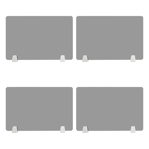 4PCS Desk Dividers Office Partitions, Privacy Desk Panel Protective, Acrylic Plexiglass Shield with Clamps for Offices Schools Call Centers - 23.6”L X15.8”W - color: Grey