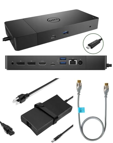 Dell Docking Station WD19S 180W Dual Monitor with 130W Power Delivery USB-C + HDMI + Dual DP Port - Ultimate Computer & Laptop,Workstation & Computer Docking Station (Renewed)
