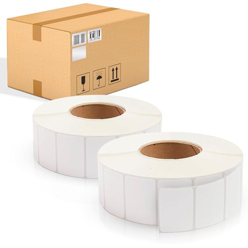 ABC PACK & SUPPLY Thermal Transfer Labels 2.5 x 1.5 Inch, White Matte Shipping Labels, 3" Core, Perforated, 3765 Labels per Roll, 6 Rolls, Permanent Adhesive, Industrial Printer Compatible - style: 2.5" x 1.5" / 22590 Pack